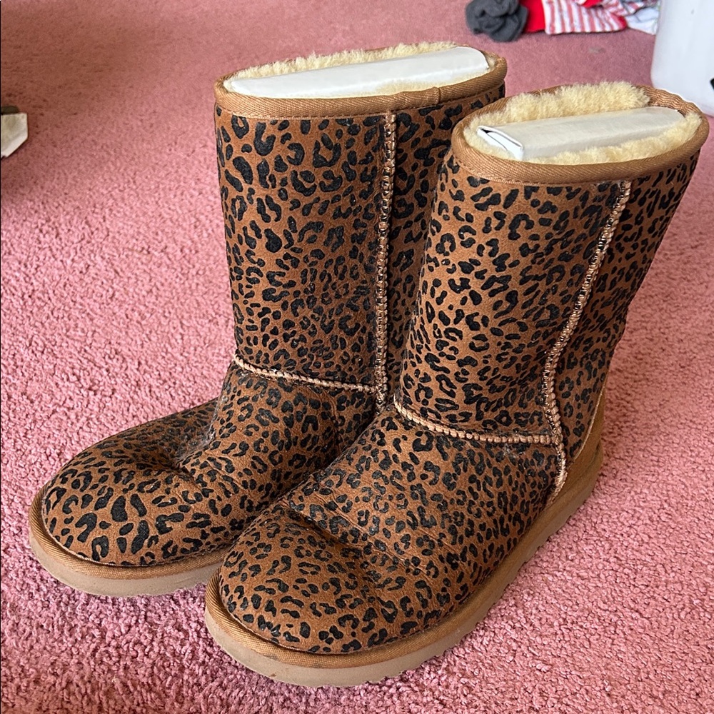 UGG Short Rosette Animal Print Boots